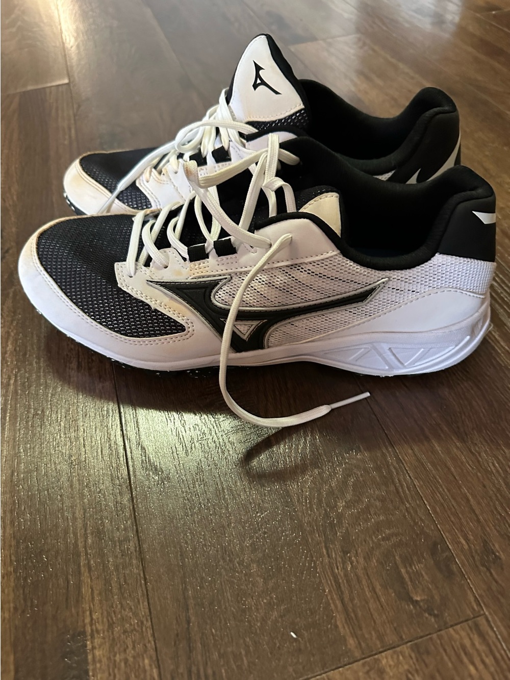 Mizuno Men’s Baseball Black/White Athletic Turf  Shoes worn twice